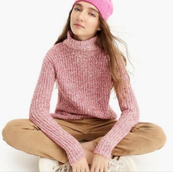 J Crew Point Sur ribbed turtleneck sweater in marled blue - Picture 5 of 5